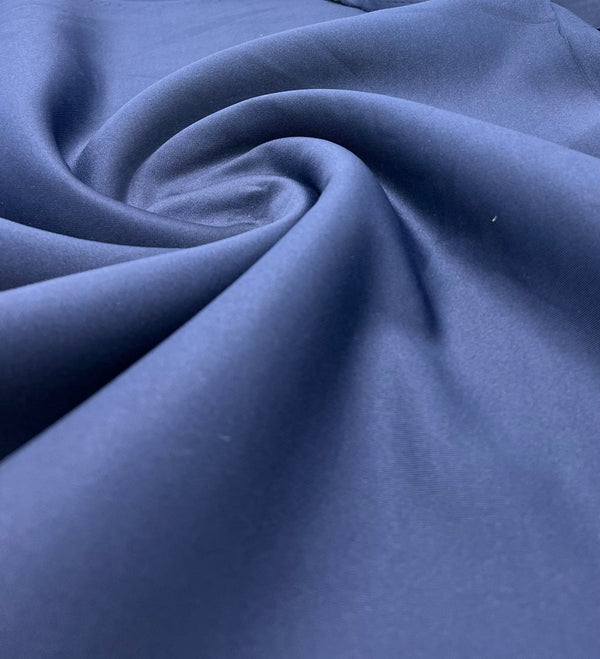 Navy Plain Scuba 4 Way Stretch Smooth Jersey Fabric