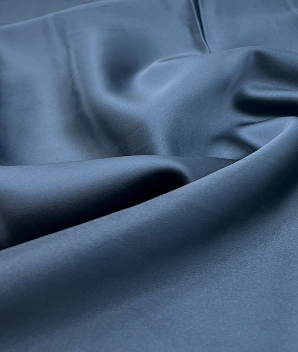 Navy Recycled Satin 160GSM Dress Craft Non Stretch Fabric