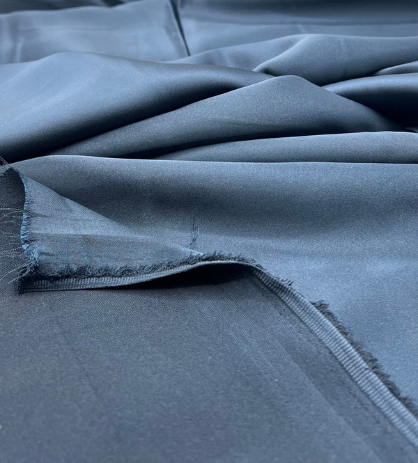 Navy Recycled Satin 160GSM Dress Craft Non Stretch Fabric