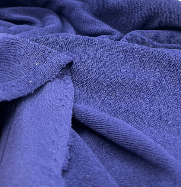 Navy Terry Towelling Polyester Stretch Dress Craft Fabric