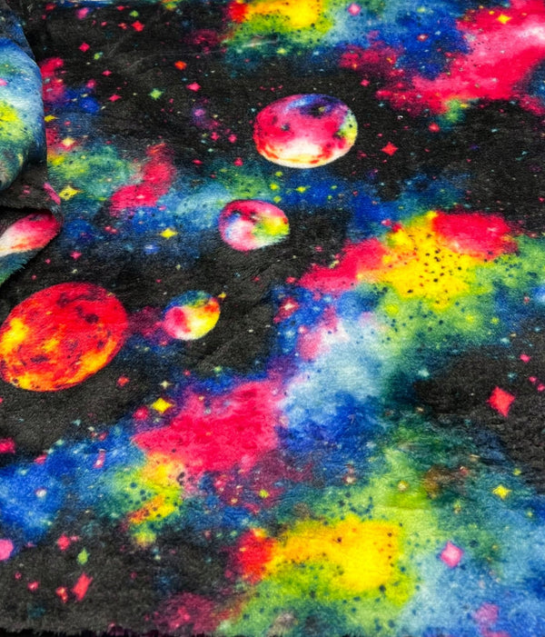 Nebula Galaxy Cuddle Fleece Fabric Blanket Loungewear