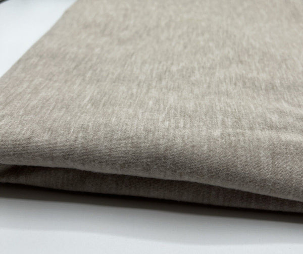 Oatmeal Melange Knit Stretch Fabric