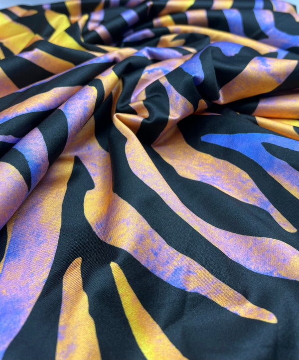 Orange Purple Animal Swimwear / Sportswear 4 Way Stretch Fabric