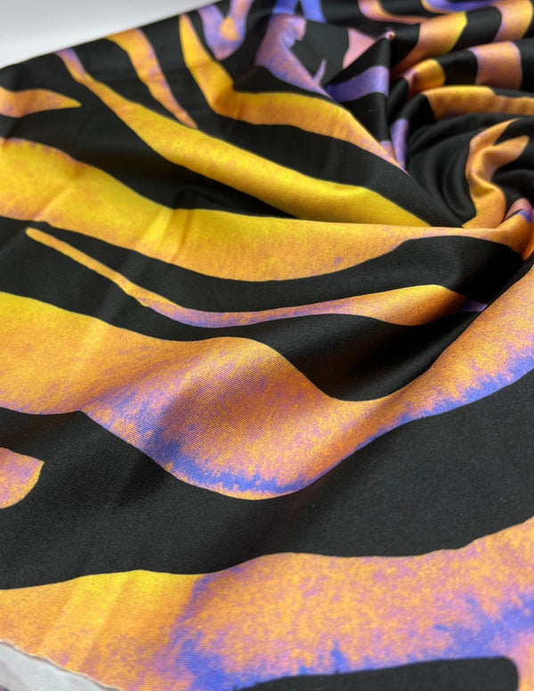 Orange Purple Animal Swimwear / Sportswear 4 Way Stretch Fabric