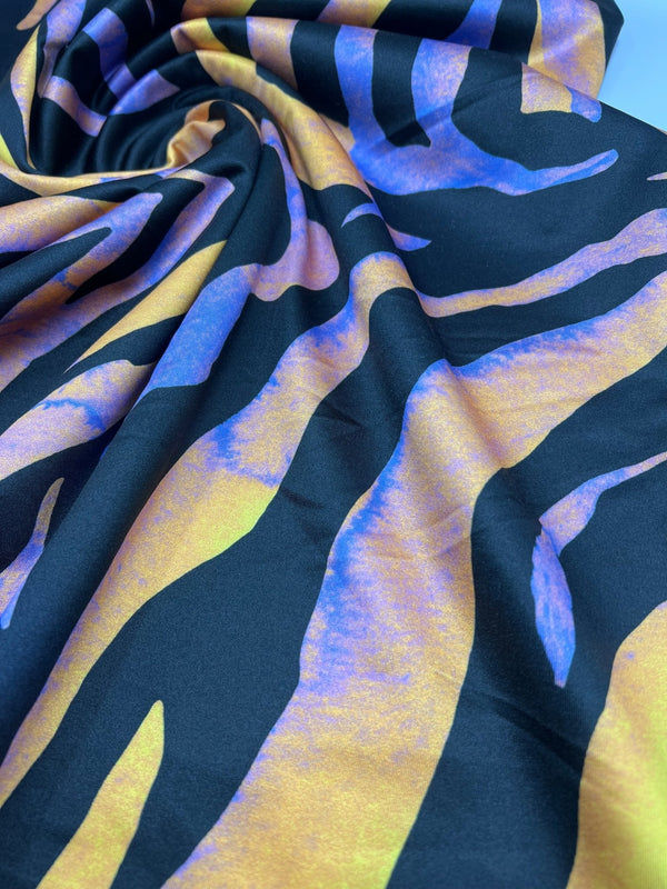 Orange Purple Animal Swimwear / Sportswear 4 Way Stretch Fabric