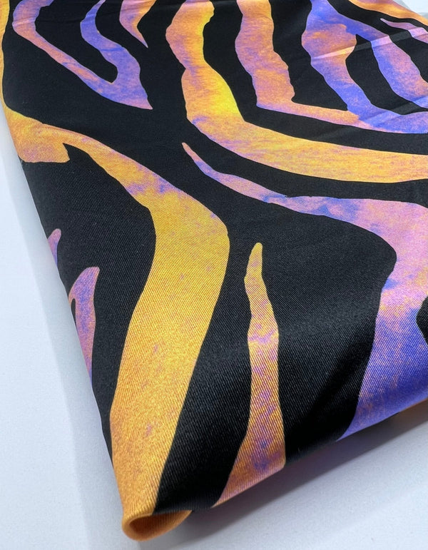 Orange Purple Animal Swimwear / Sportswear 4 Way Stretch Fabric