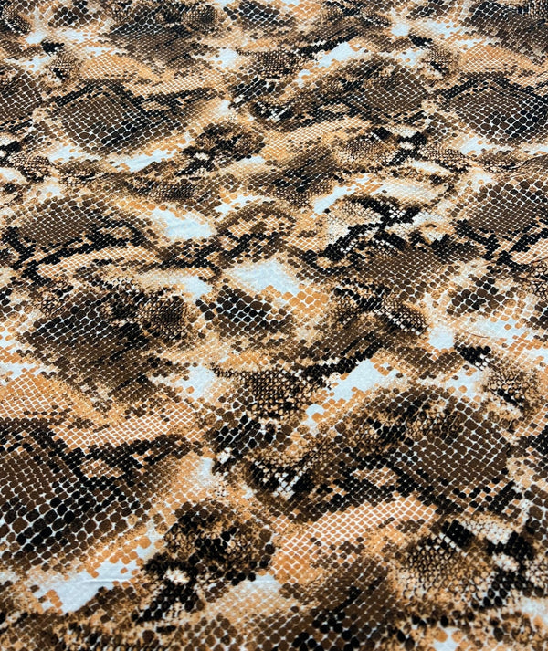 Orange Snake Mix 100% Viscose Non Stretch Fabric