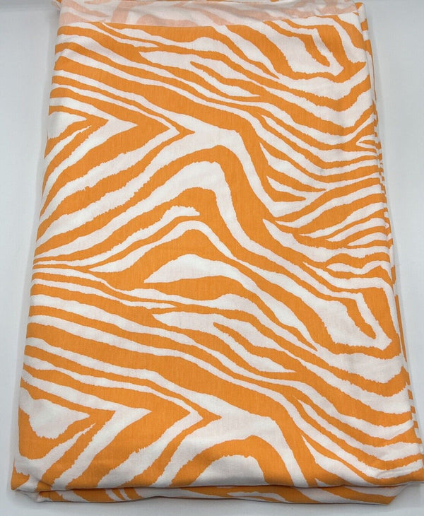Orange Zebra Print Viscose Elastane Fabric