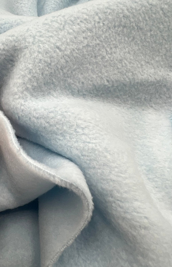 Pale Baby Blue Plain Anti-Pil Polar Fleece Fabric Blanket Loungewear