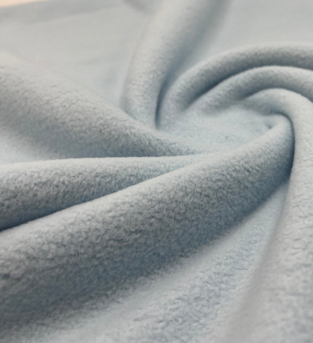 Pale Baby Blue Plain Anti-Pil Polar Fleece Fabric Blanket Loungewear