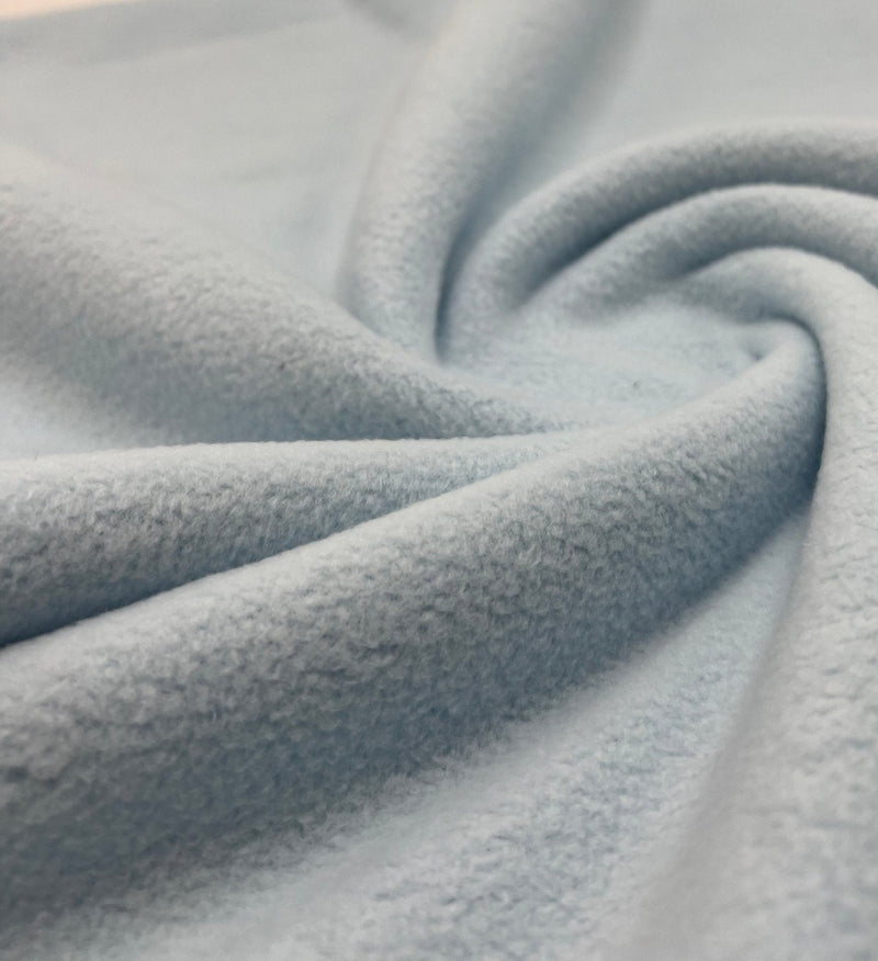 Pale Baby Blue Plain Anti-Pil Polar Fleece Fabric Blanket Loungewear