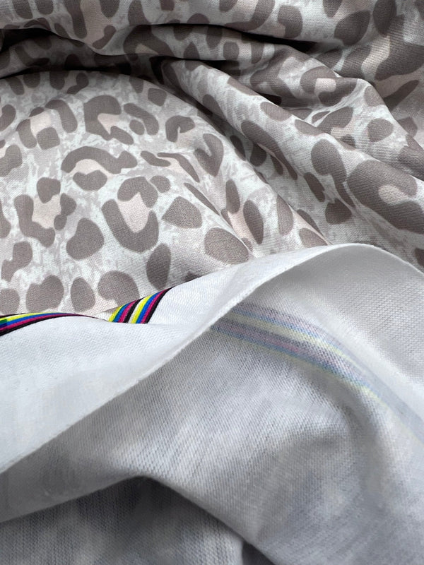 Pale Fade Animal Print Spun Poly Stretch Fabric