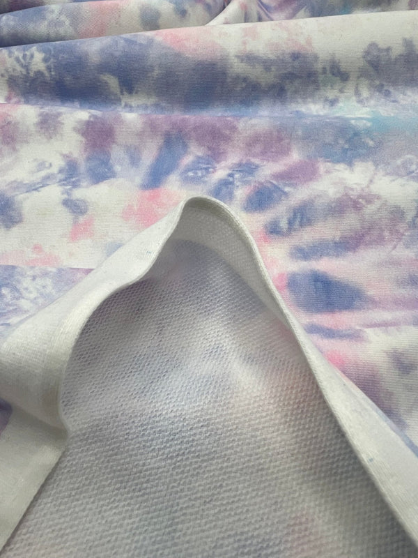 Pastel Mix Tie Dye French Terry Stretch Loopback Fabric