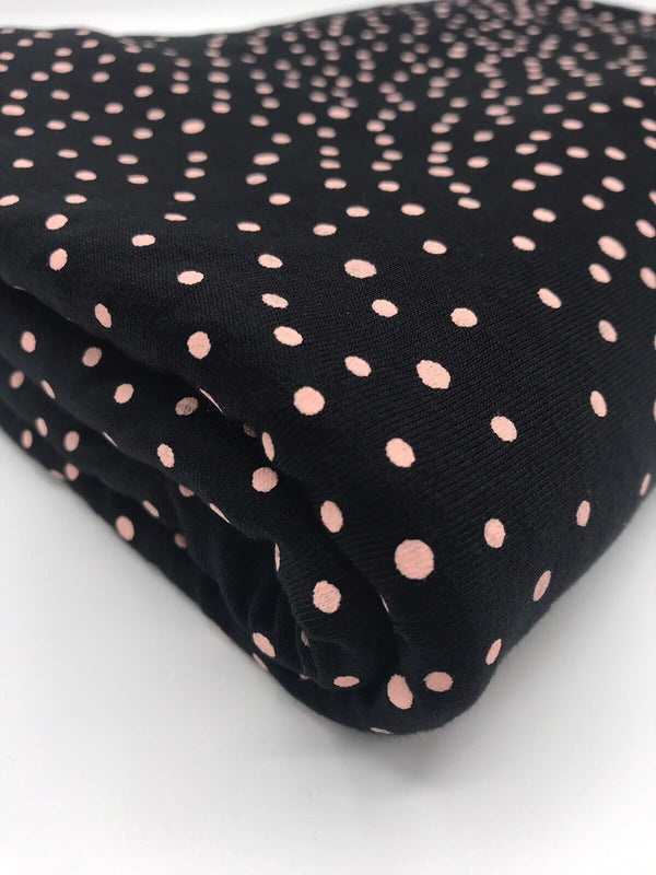 Peach Spotty Print Viscose Elastane Fabric