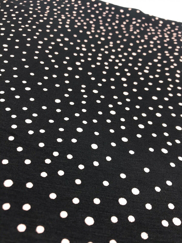 Peach Spotty Print Viscose Elastane Fabric