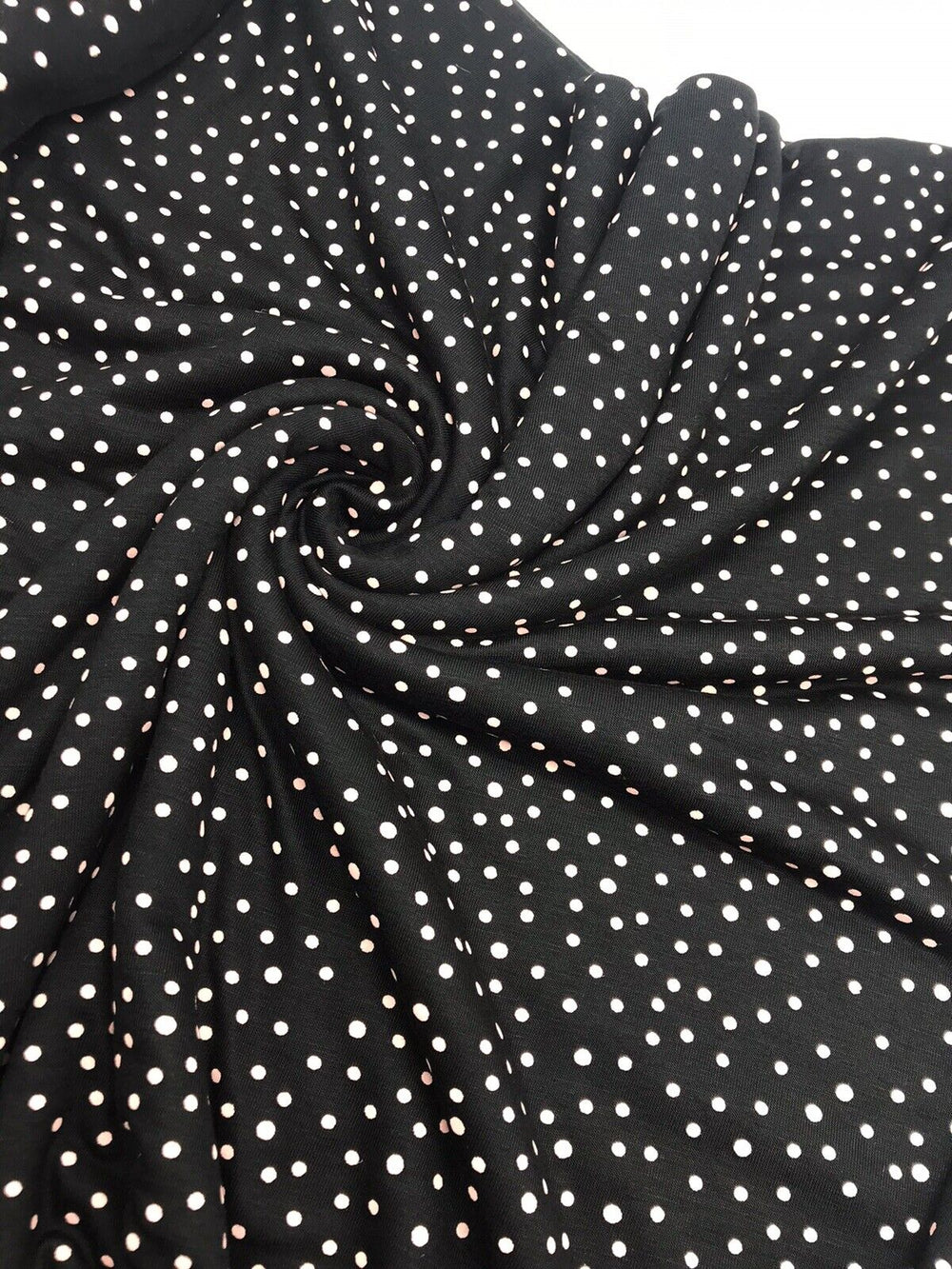 Peach Spotty Print Viscose Elastane Fabric