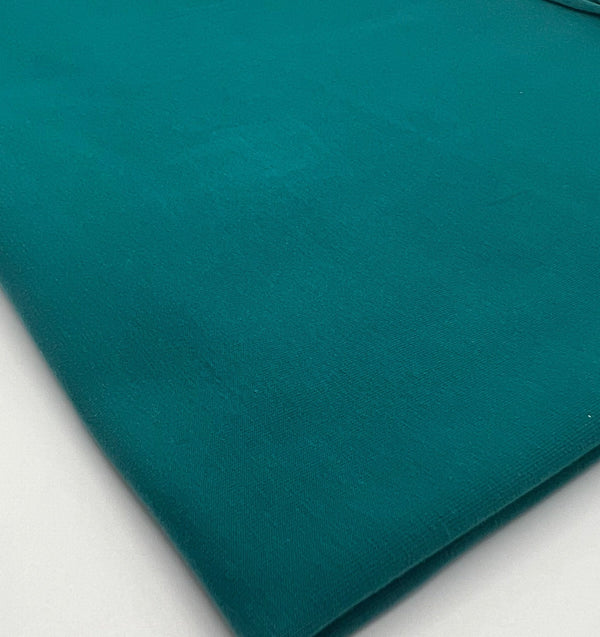 Petrol Green Cotton Stretch Jersey 240 GSM 92/8 Lycra 4 Way Stretch
