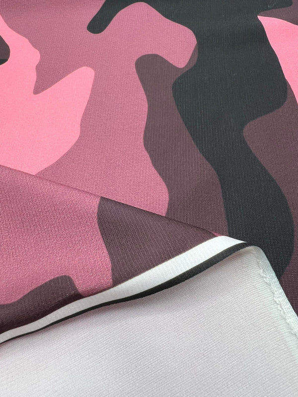 Pink Camo Print ITY Fabric 4 Way Stretch