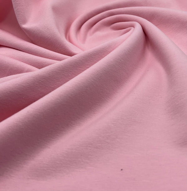 Baby Pink Cotton Stretch Jersey 240 GSM 92/8 Lycra 4 Way Stretch