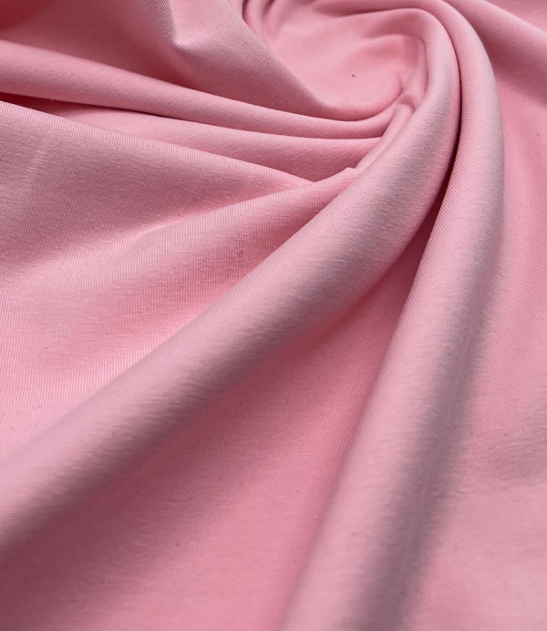 Baby Pink Cotton Stretch Jersey 240 GSM 92/8 Lycra 4 Way Stretch