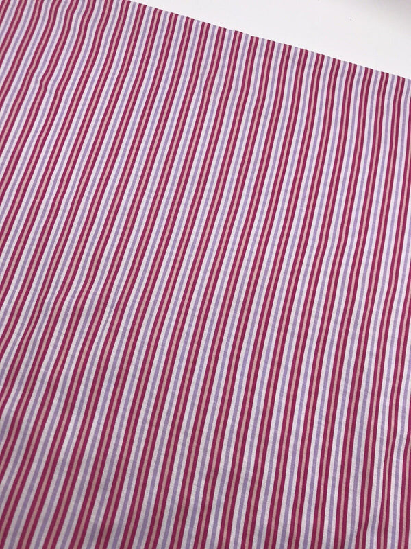 Pink & Purple Vertical Stripe Print Viscose Elastane Fabric