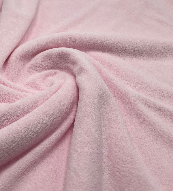 Pink Terry Towelling Polyester Stretch Dress Craft Fabric