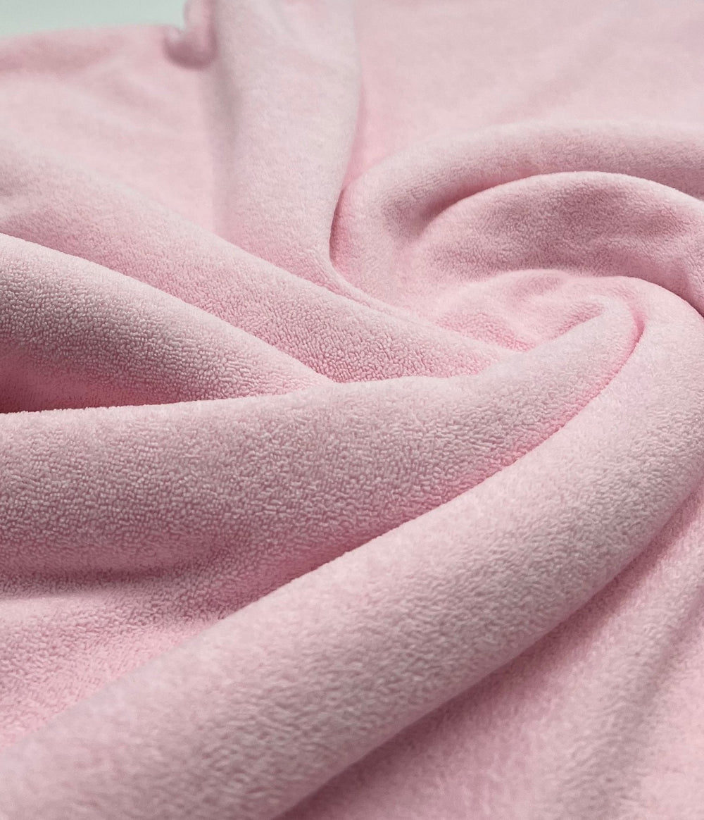 Pink Terry Towelling Polyester Stretch Dress Craft Fabric