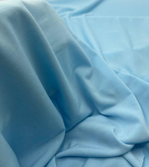 Plain Baby Blue ITY 4 Way Stretch Fabric