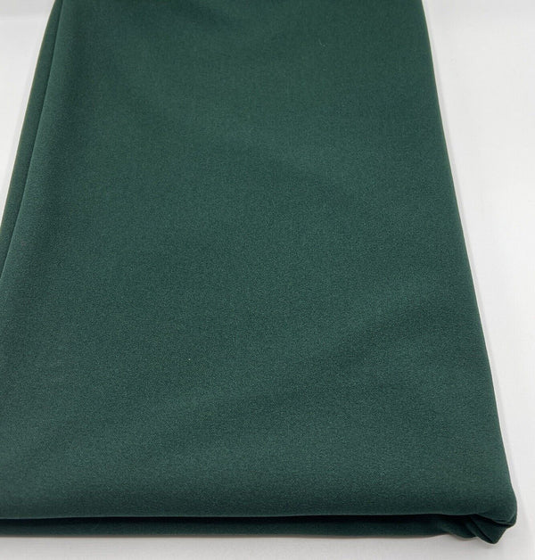 Plain Bottle Green Scuba Crepe Stretch Jersey Fabric 4 Way Stretch