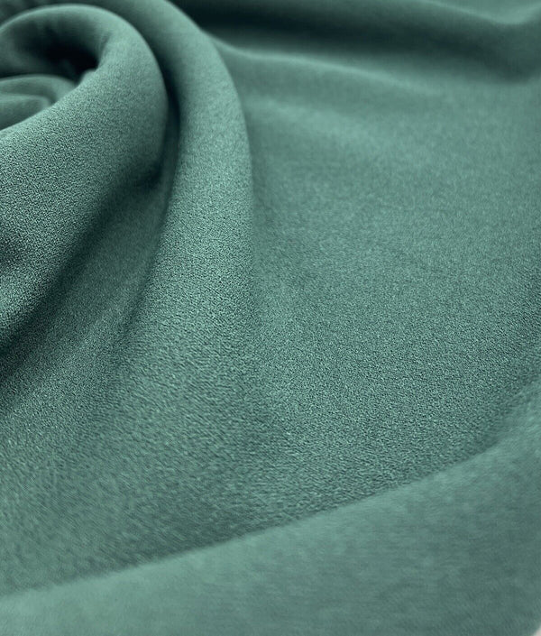 Plain Bottle Green Scuba Crepe Stretch Jersey Fabric 4 Way Stretch