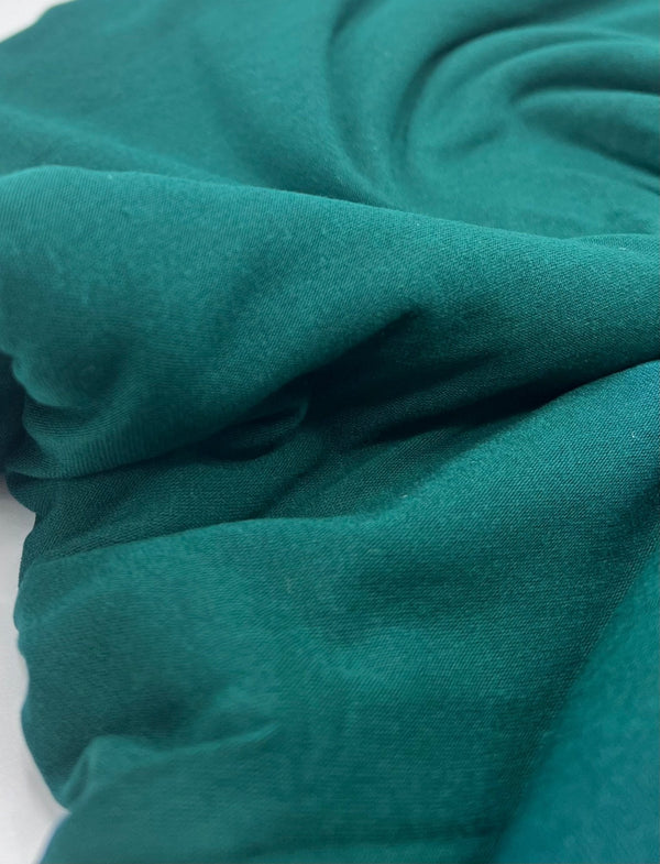 Plain Bottle Green Viscose Elastane Fabric 4 Way Stretch Jersey