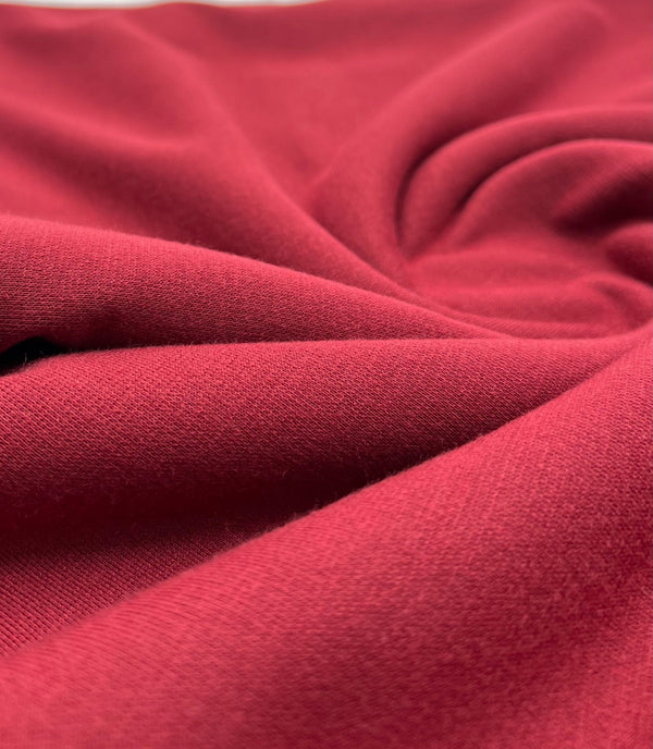Plain Burgundy Ponte 2 Way Stretch Fabric