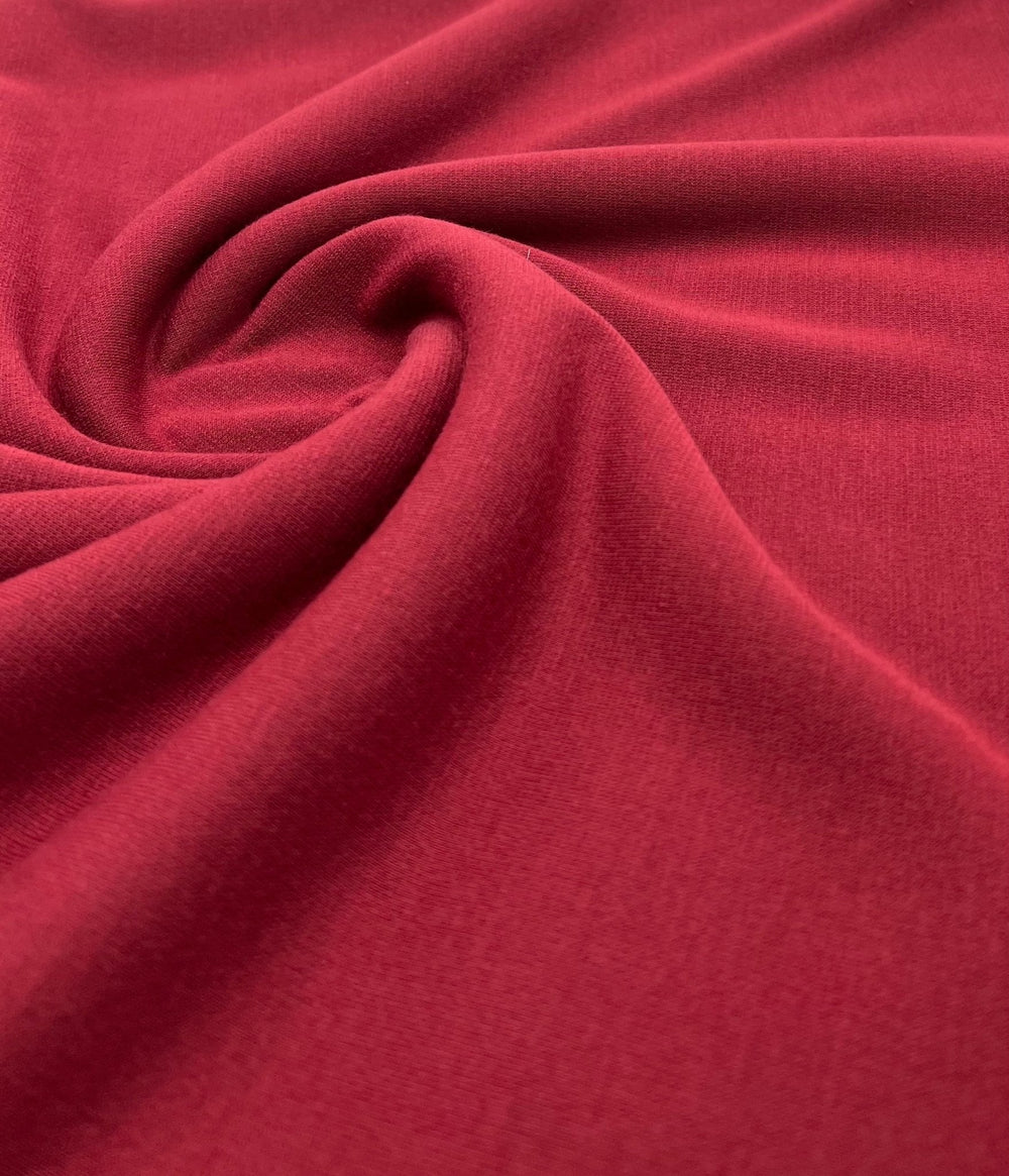 Plain Burgundy Ponte 2 Way Stretch Fabric