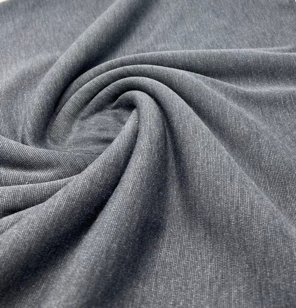 Plain Charcoal Grey Ponte 4 Way Stretch Fabric