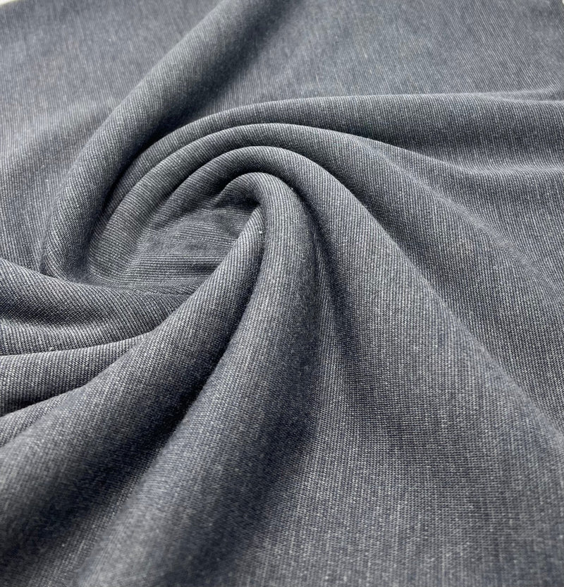 Plain Charcoal Grey Ponte 4 Way Stretch Fabric