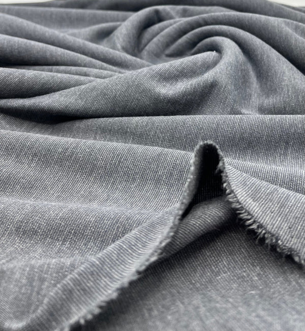 Plain Charcoal Grey Ponte 4 Way Stretch Fabric