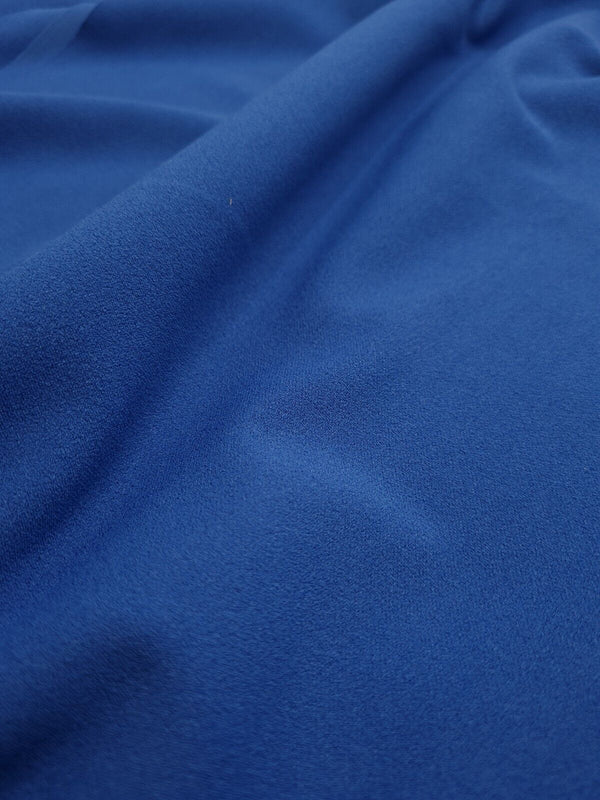 Plain Cobalt Blue Scuba Crepe Stretch Jersey Fabric 4 Way Stretch