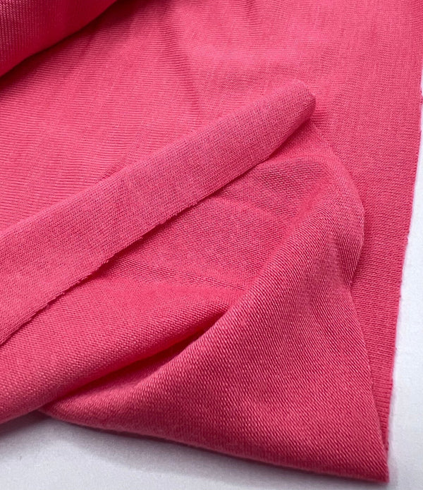 Plain Dark Coral Viscose Elastane Fabric 4 Way Stretch Jersey