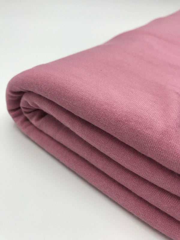 Plain Dusky Pink Viscose Elastane Fabric 4 Way Stretch Jersey