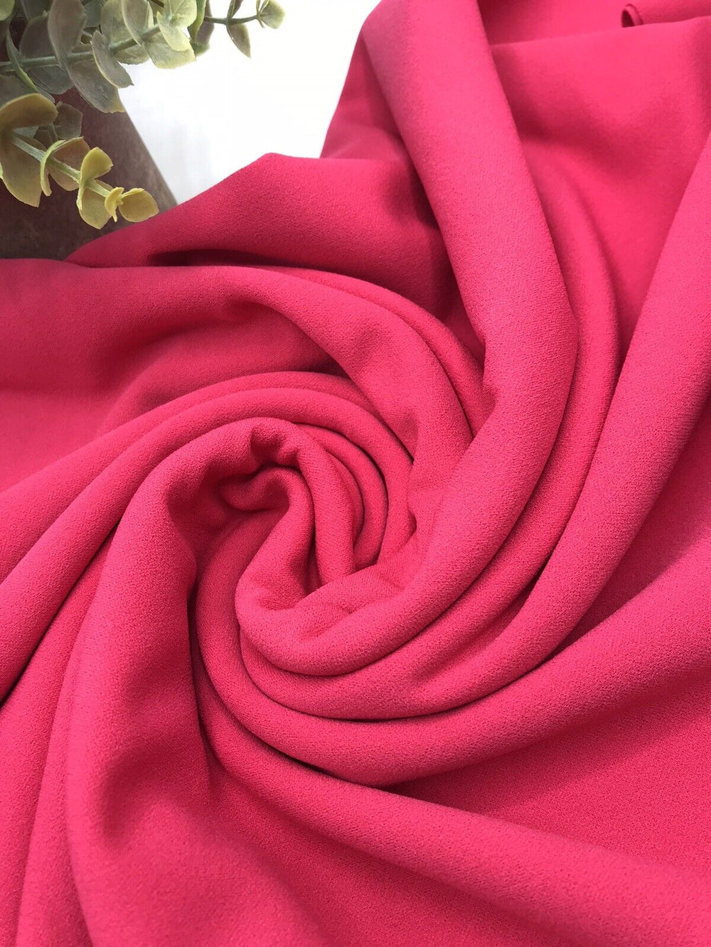 Plain Hot Pink Scuba Crepe Stretch Jersey Fabric 4 Way Stretch