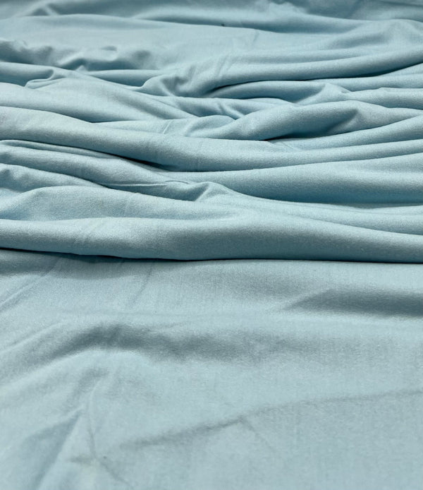 Plain Ice Blue Viscose Elastane Fabric 4 Way Stretch Jersey