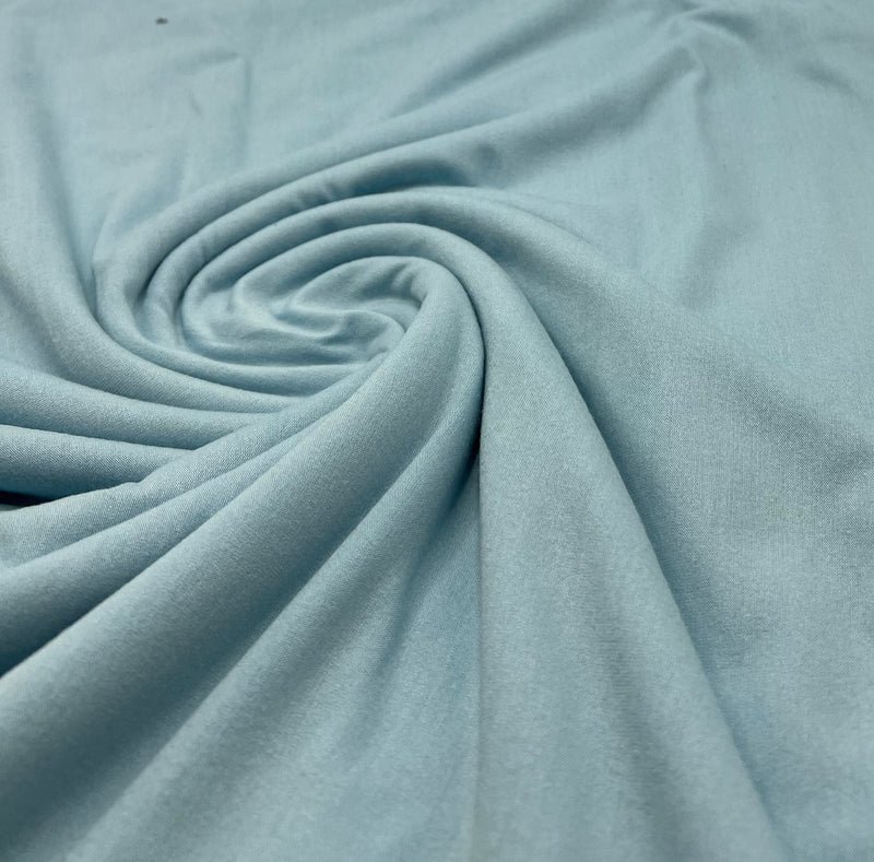 Plain Ice Blue Viscose Elastane Fabric 4 Way Stretch Jersey