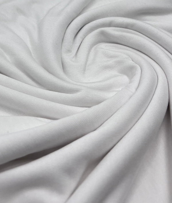 Plain Ivory Viscose Elastane Fabric 4 Way Stretch Jersey
