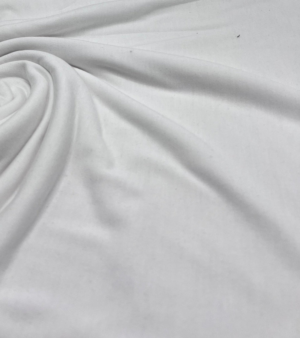 Plain Ivory Viscose Elastane Fabric 4 Way Stretch Jersey