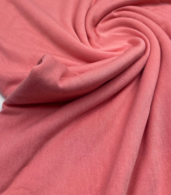 Plain Light Coral Viscose Elastane Fabric 4 Way Stretch Jersey