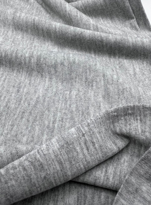 Plain Light Grey Viscose Elastane Fabric 4 Way Stretch Jersey