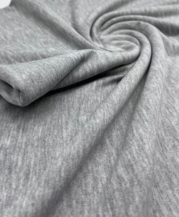 Plain Light Grey Viscose Elastane Fabric 4 Way Stretch Jersey