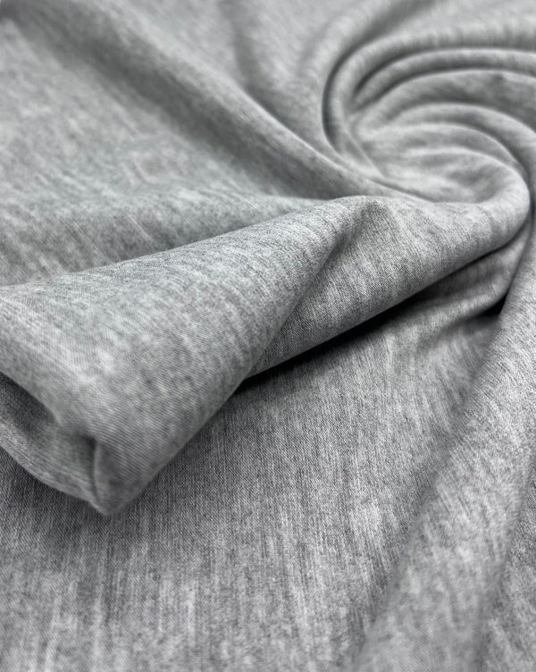 Plain Light Grey Viscose Elastane Fabric 4 Way Stretch Jersey