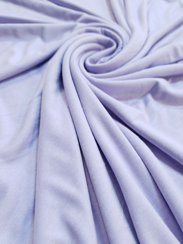 Plain Lilac Viscose Elastane Fabric 4 Way Stretch Jersey