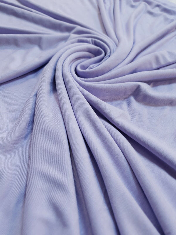Plain Lilac Viscose Elastane Fabric 4 Way Stretch Jersey